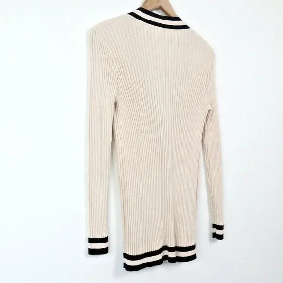 Cabi Size S Radcliff Cardigan Sweater Varsity Stripe 5458 Ivory Blue - Picture 7 of 9